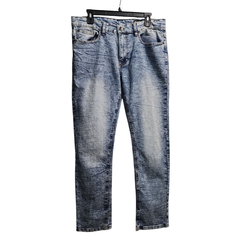 Southpole Skinny Jeans Distressed Denim Slim‎ Fit Blue Wash Mens 34x30